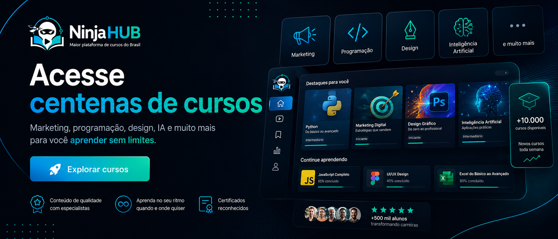 Acesse centenas de cursos